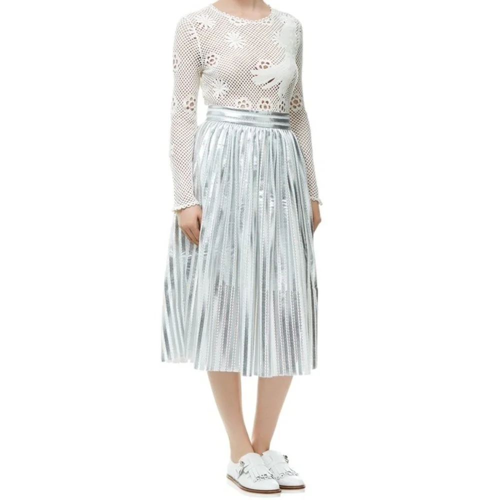 Maje Jaures Metallic Skirt size 36 NWT